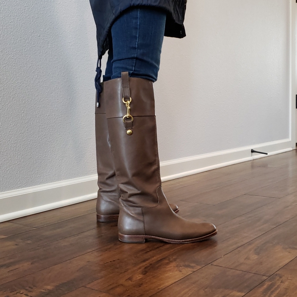 COACH brown leather knee lenght boots